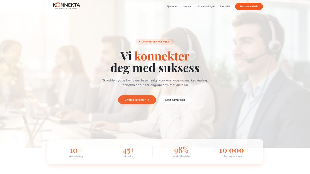 Konnekta.no — sales and customer service company website